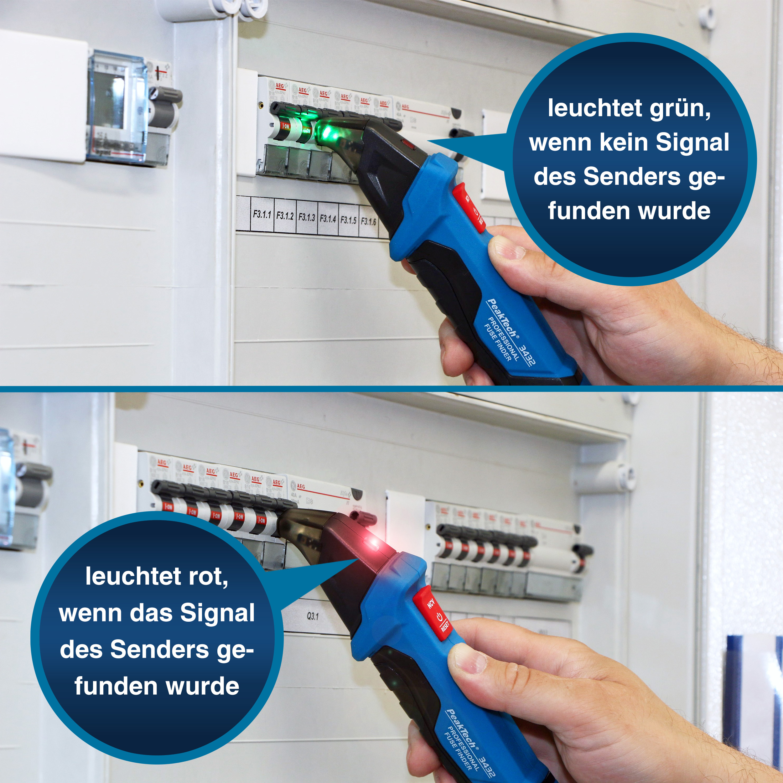 «PeakTech® P 3432» Sicherungsfinder mit RCD Tester – Bild 4