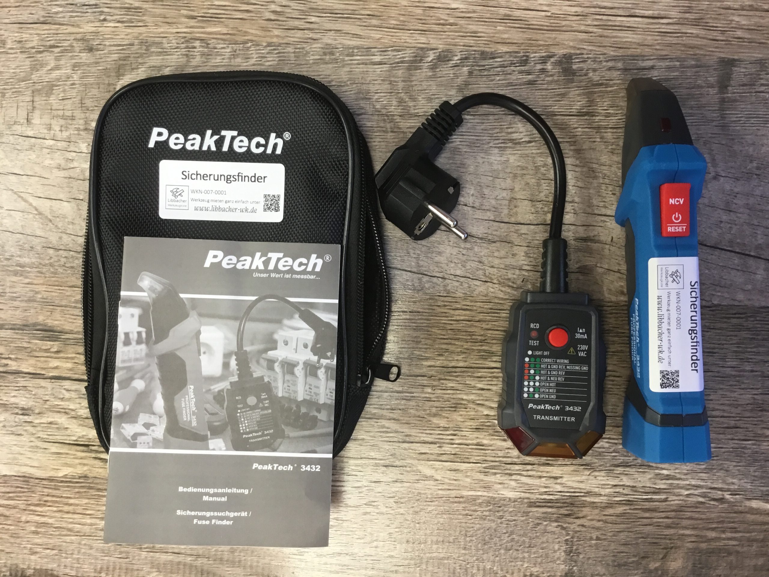 Sicherungsfinder mit RCD-/FI-Tester und berührungsloser Spannungsprüfung